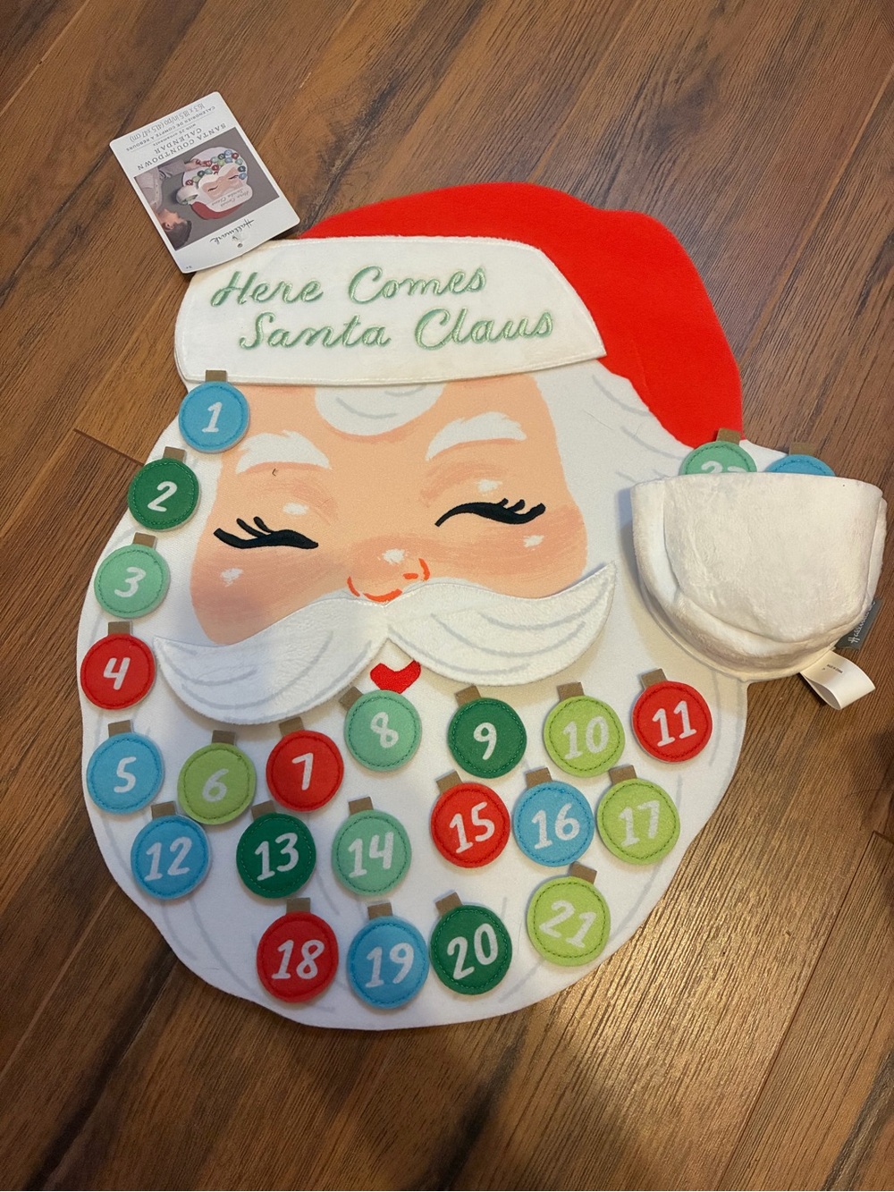 Hallmark Santa Claus Advent Calendar Wall Hanging - Red/White/Green/Blue